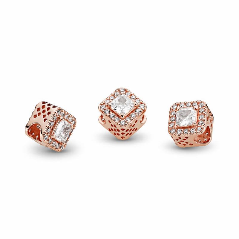 Pandora Australia Rose™ Geometric Radiance Charm | LXBCUO285